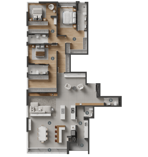 Planta do apartamento tipo 01