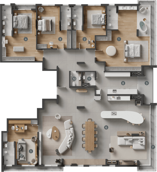 Planta do apartamento unificado